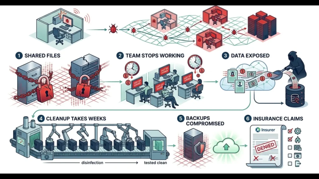 How Malware Moves Across an Office Network